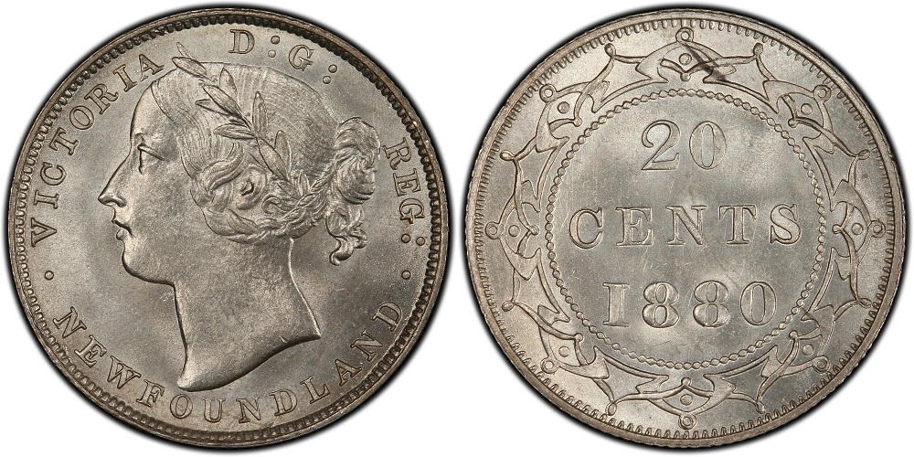 20 CENT 1880 20 CENT VG PIÈCES DE TERRE NEUVE 1880