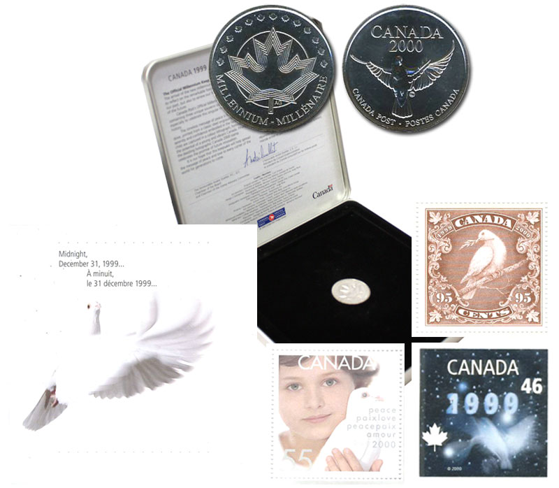 medallion 3 stamps 2000 Canada Millennium Keepsake set from Canada Post 