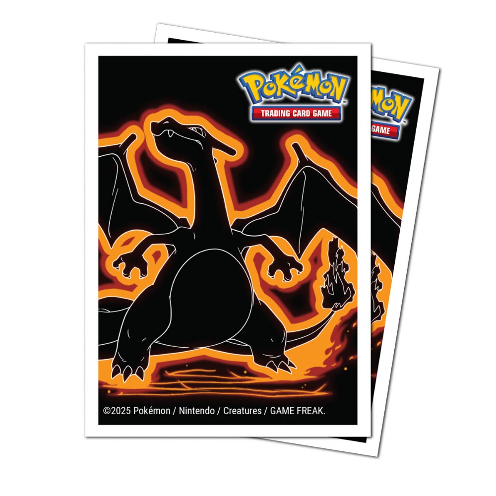 POKEMON - STANDARD SIZE "APEX" SLEEVES - NEON CHARIZARD (105)