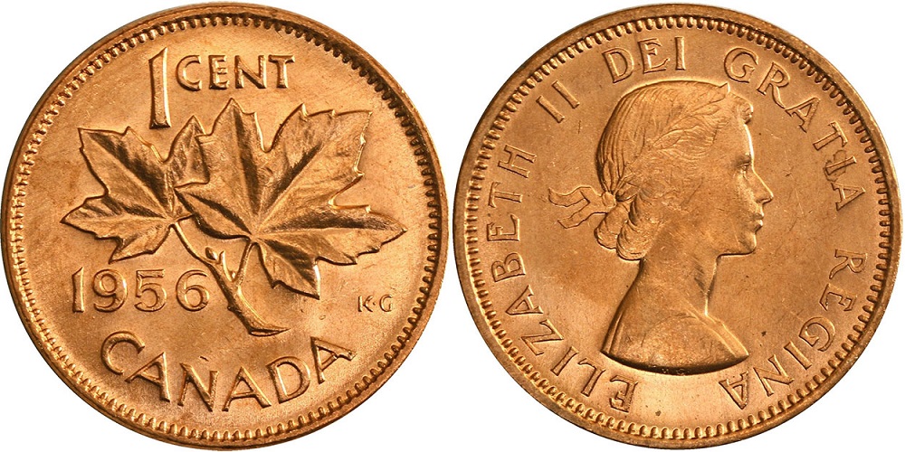 1 CENT 1 CENT 1956 1956 CANADIAN COINS