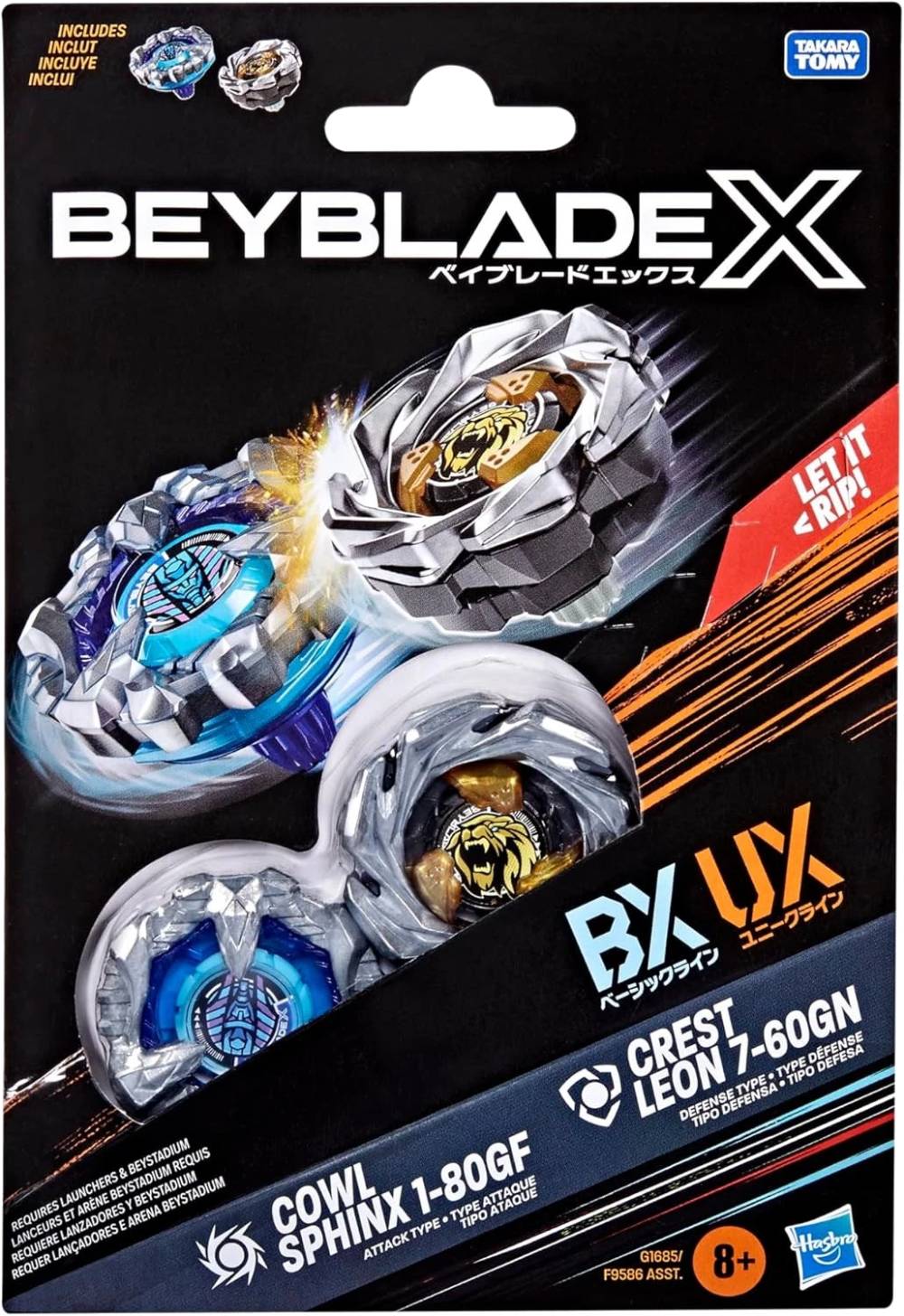 BEYBLADE - COWL SPHINX 1-80GF AND CREST LEON 7-60GN DUAL PACK