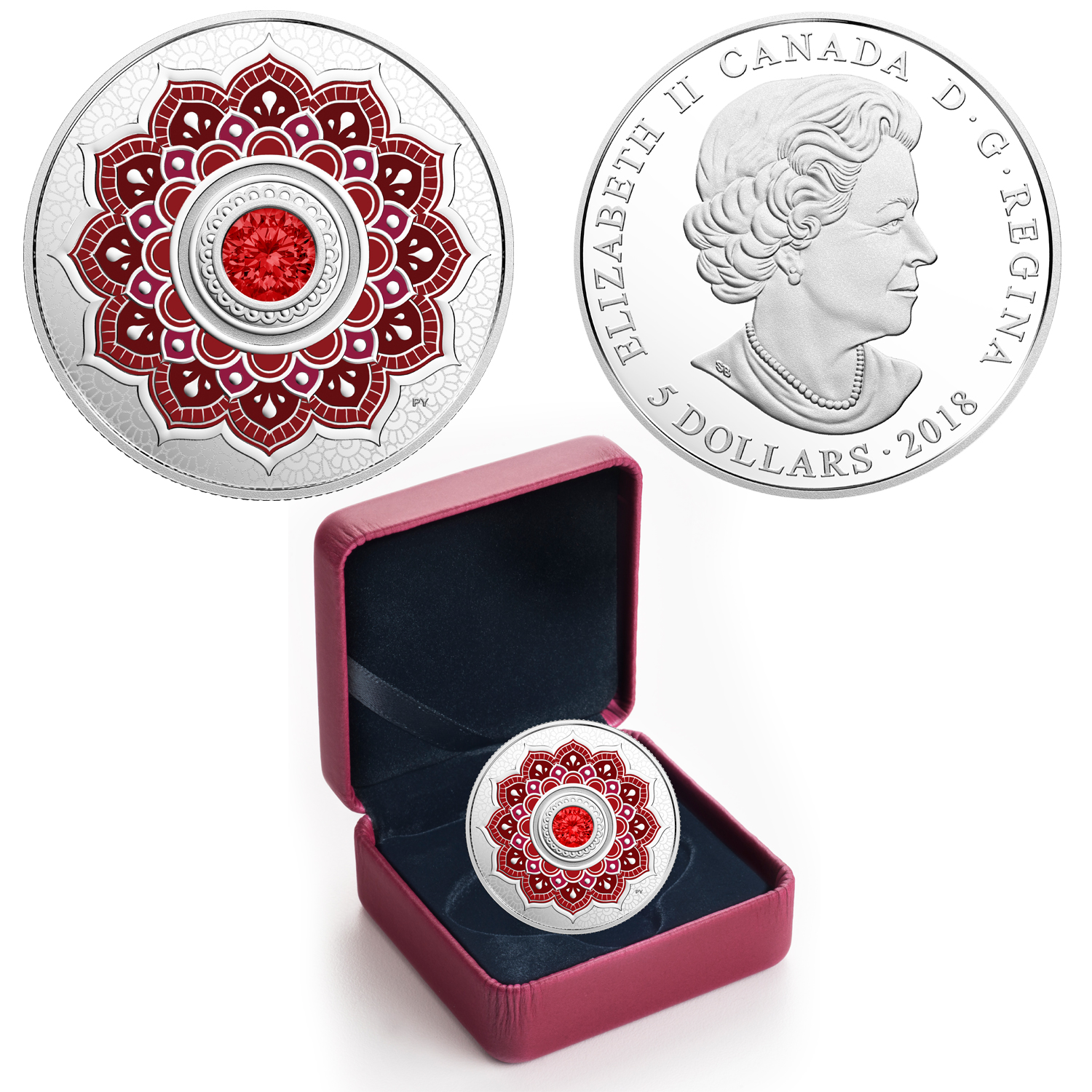 Details about   2018 Birthstones July Ruby $5 Pure Silver Proof Coin Canada w/ Crystal 