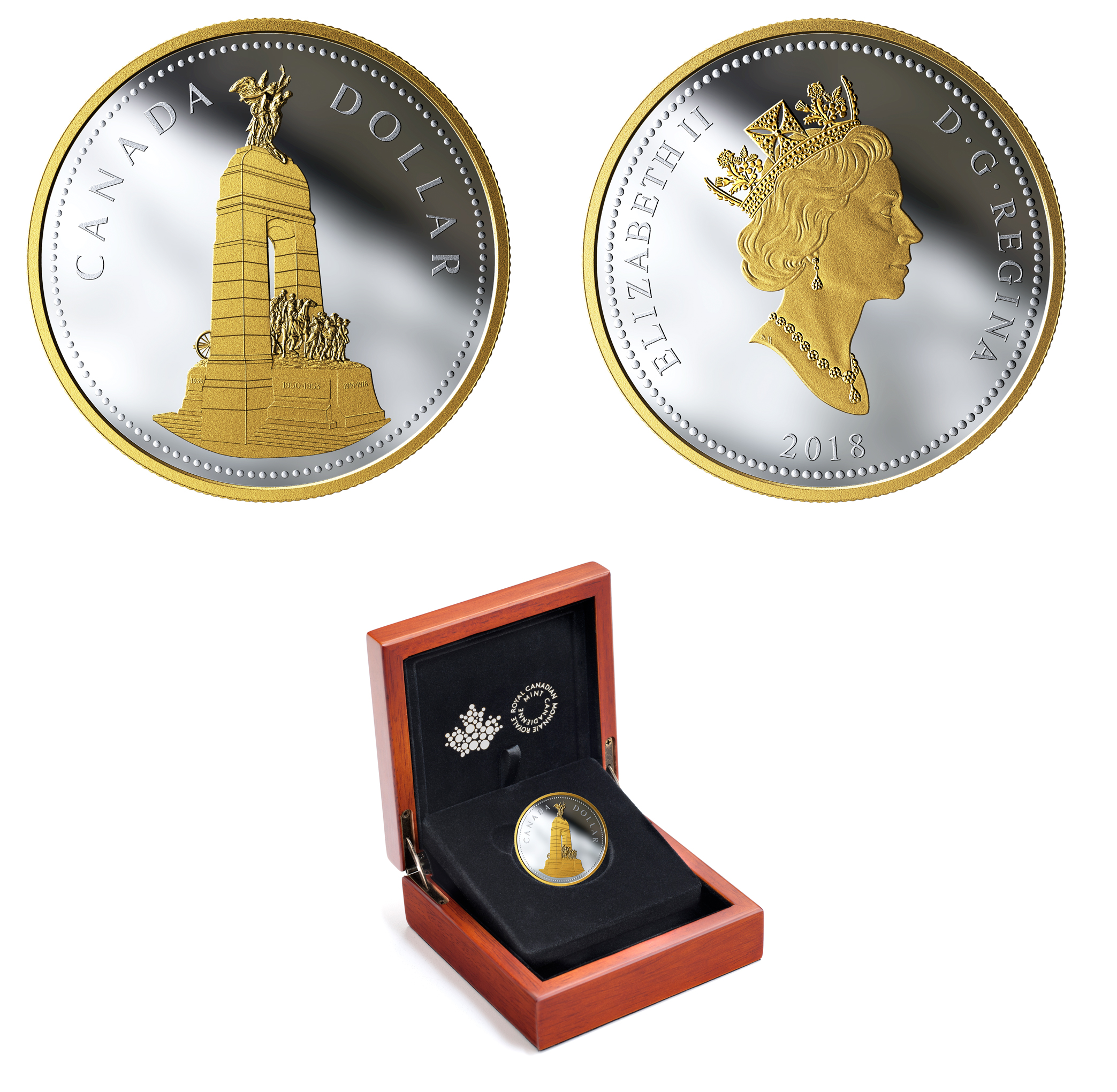 2018 'National War Memorial" Canada Renewed Silver Dollar' Proof 2 oz Coin 
