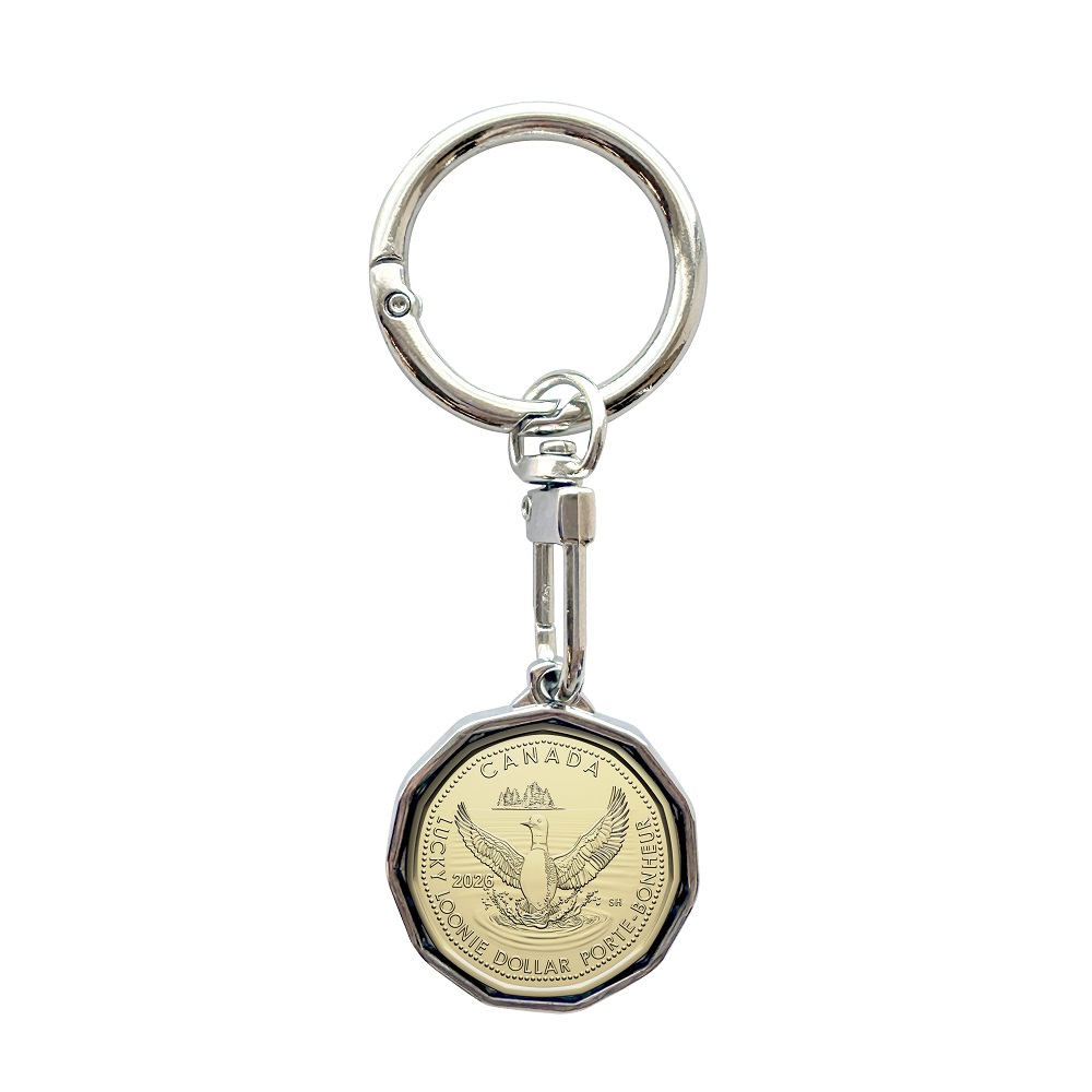 PORTE-BONHEUR - PORTE-CLÉS AVEC PIÈCE DE 1 DOLLAR - PORTE-BONHEUR
