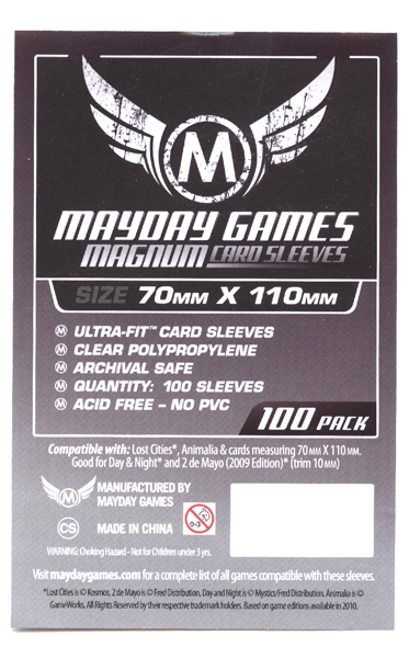 MDG7103 Mayday Games Magnum Silver Sleeves 70mm x 110mm 100 Lost Cities 