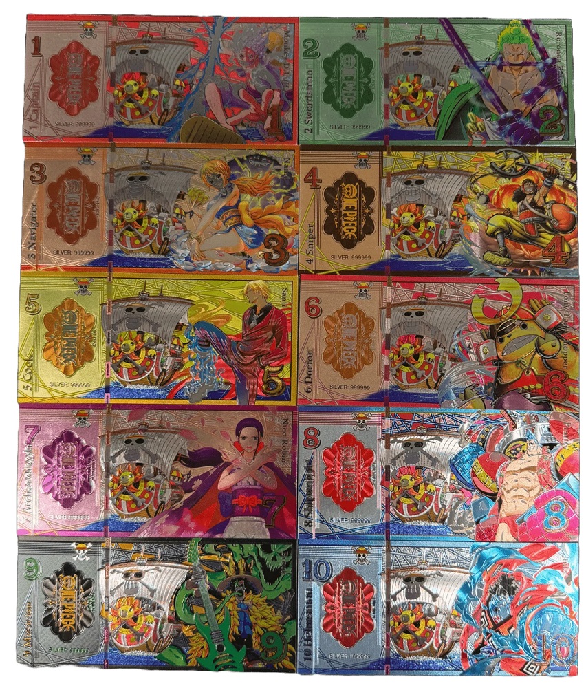 HUMORISTIC NOTES - ONE PIECE: STRAW HAT PIRATES CREW - SET OF 10 NOTES ...