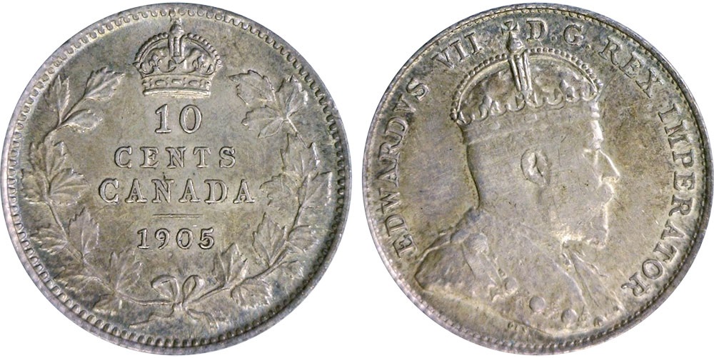 10-CENT - 1905 10-CENT (MS-62) - 1905 CANADIAN COINS