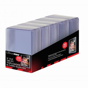 Ultra Pro 3 x 4 Super Thick Clear Toploaders Pack of 50 Holds 75pt Cards 