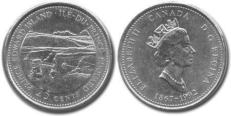 1992-25-cents Prince Edward Island RCM Uncirculated 