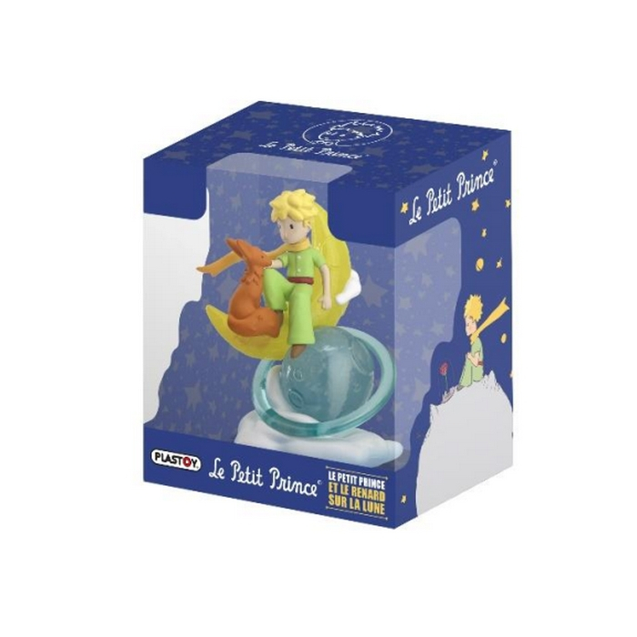 Figurine Le Petit Prince sur la lune, pêche dans les nuages