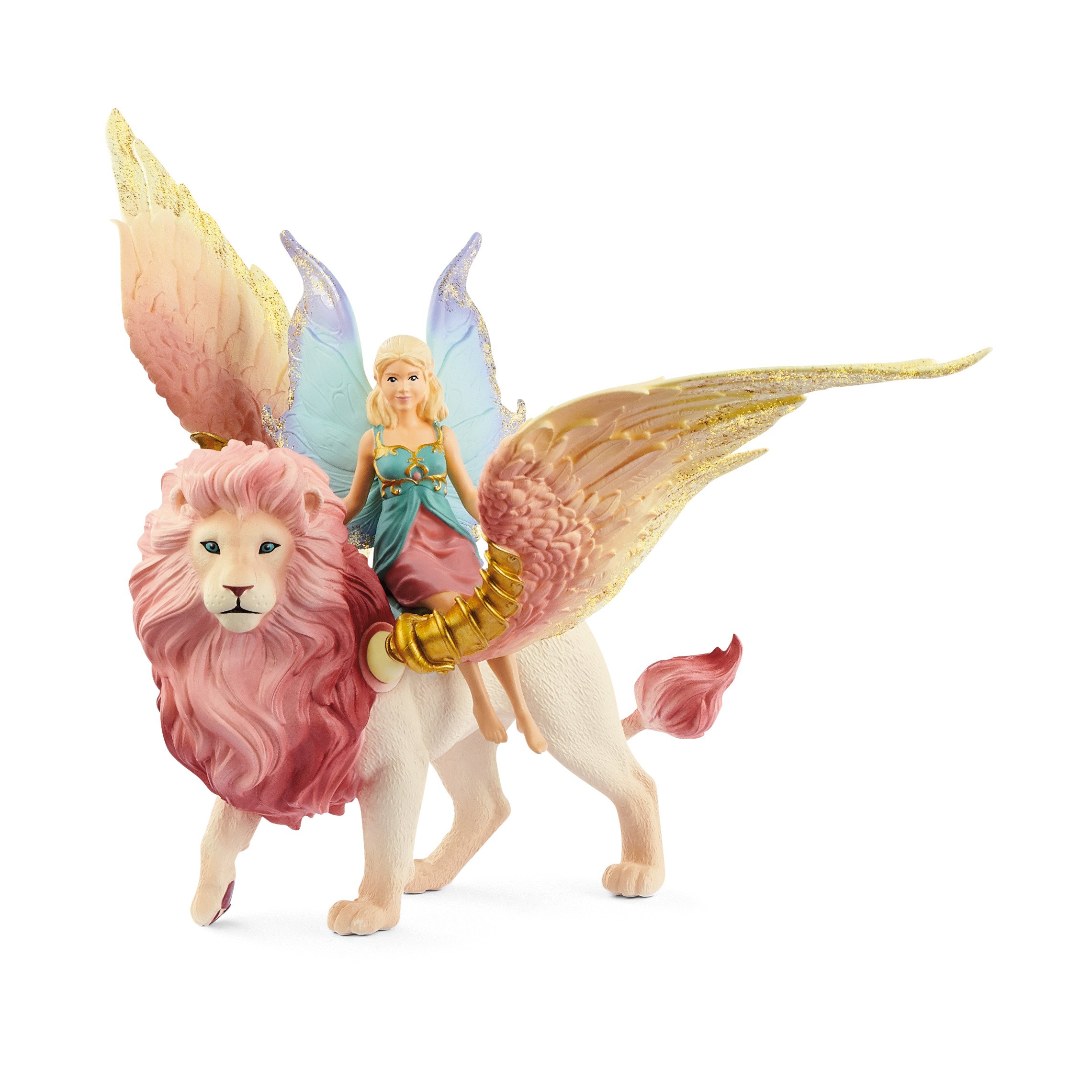 SCHLEICH FIGURE - FAIRY IN FLIGHT ON WINGED LION - BAYALA 70714 / SCHLEICH