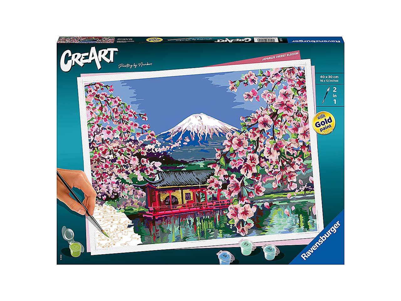 CREART PAINT BY NUMBERS JAPANESE CHERRY BLOSSOM (16"X12")