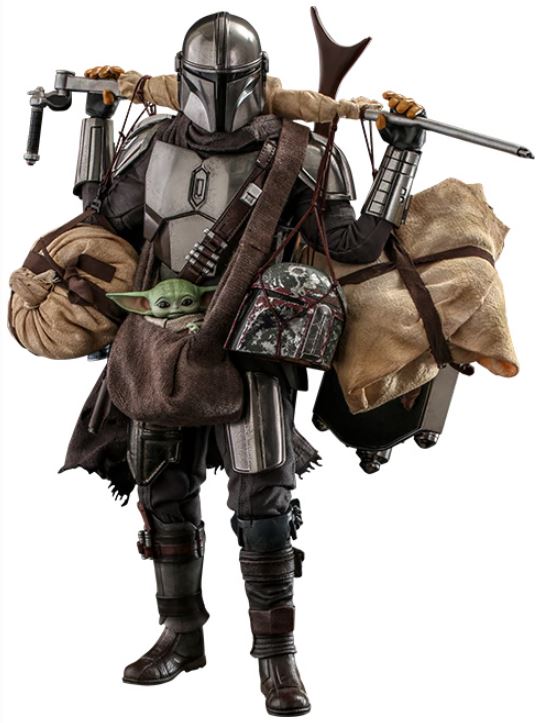 STAR WARS - THE MANDALORIAN AND GROGU FIGURE - DELUXE VERSION - HOT TOYS
