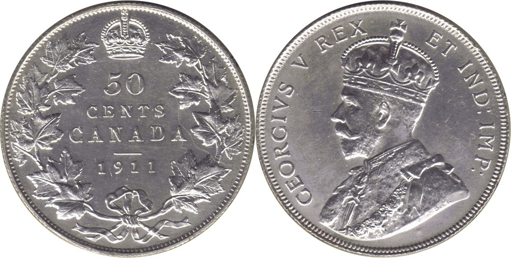 50-CENT - 1911 50-CENT (VG) - 1911 CANADIAN COINS