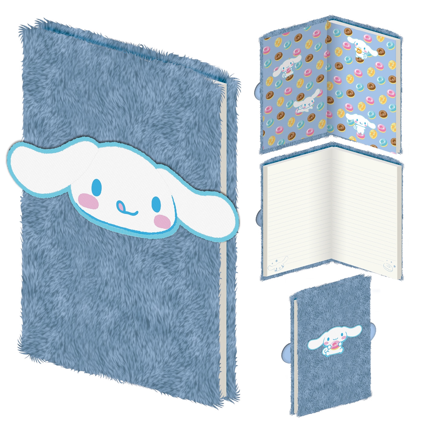 SANRIO - TASTY TREAT PLUSH COVER NOTEBOOK - CINNAMOROLL