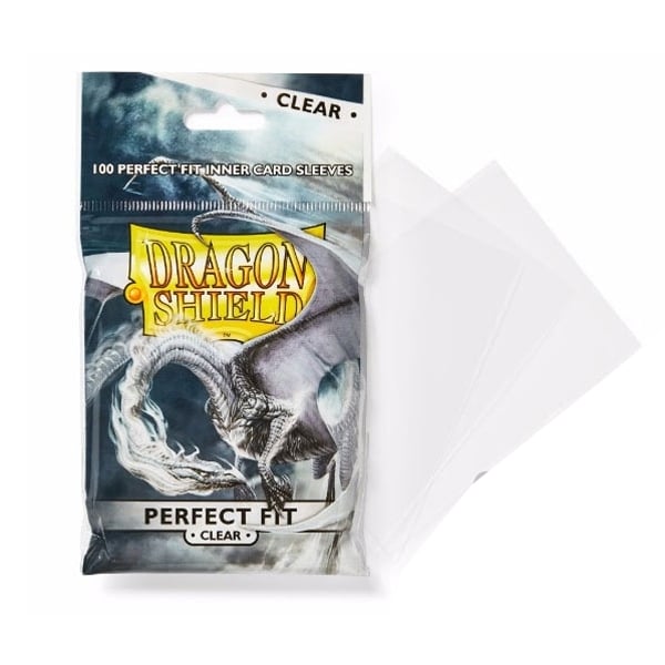 Dragon Shield Perfect Fit Clear Inner Sleeves | Standard Size | Toploading  (100)