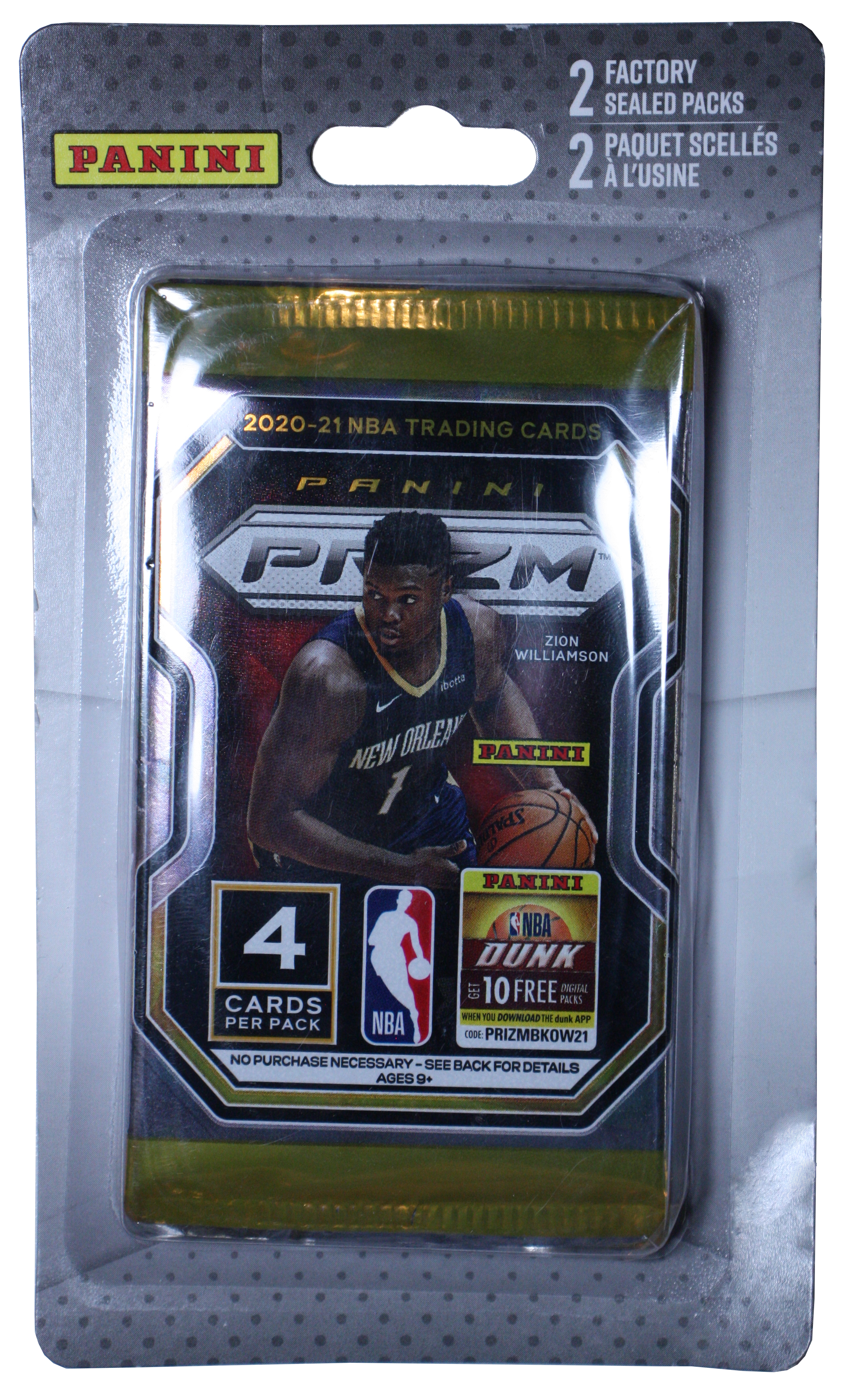 2020-21 BASKETBALL - PANINI PRIZM RETAIL BLISTER PACK (2 PACKS)