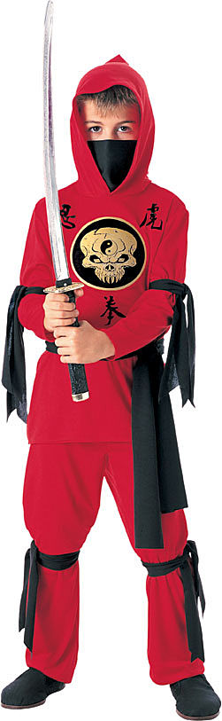 Déguisement ninja rouge étoiles garçon