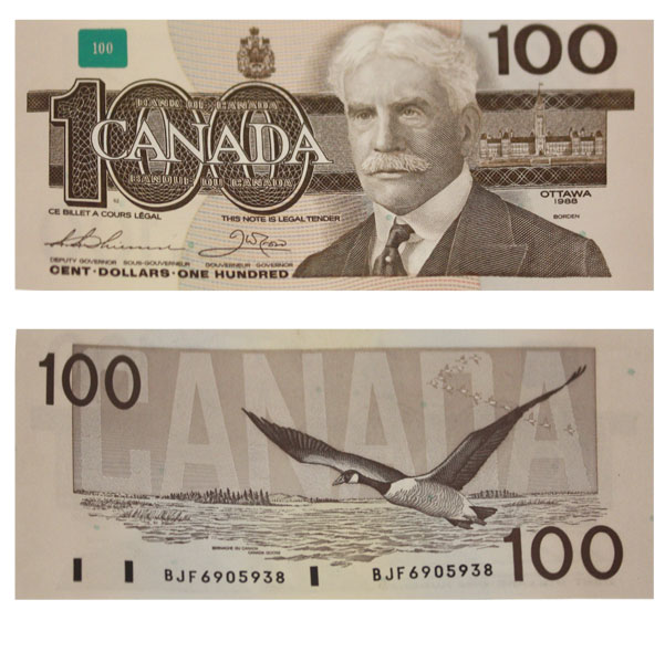 new canadian 100 dollar bill