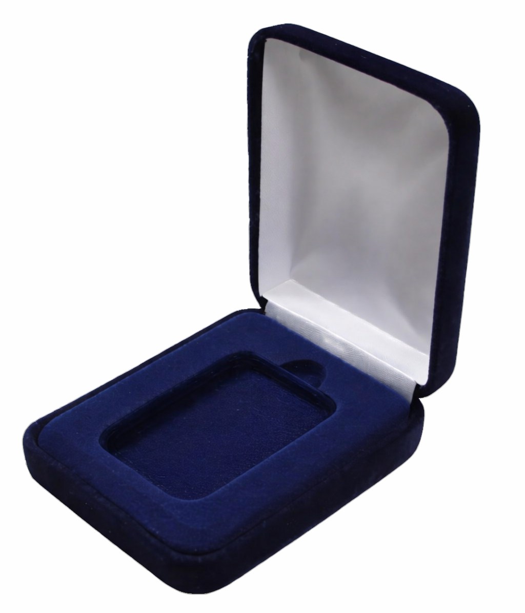 EMPTY CASES - BLUE VELVET CASE WITHOUT A CAPSULE FOR 1 OUNCE SILVER BAR
