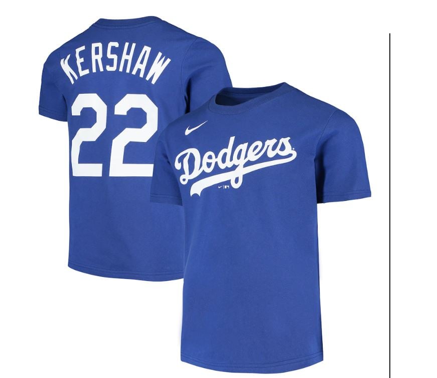 LOS ANGELES DODGERS - CLAYTON KERSHAW #22 T-SHIRT - BLUE / BASEBALL / T ...