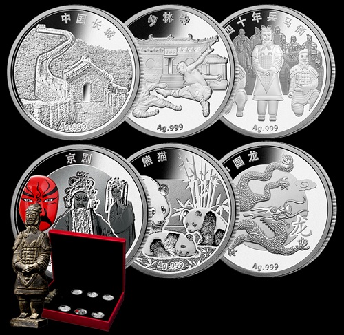 DISCOVER CHINA - 1/2 OZ. FINE SILVER 6-PIECE MEDALLION SET - 2015