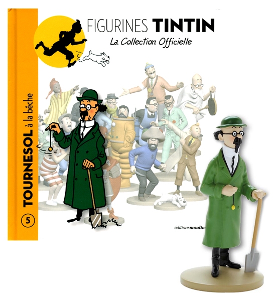 TINTIN - TINTIN - FIGURINE DE TOURNESOL À LA BÊCHE + LIVRET + PASSEPORT  (12CM) - LA COLLECTION OFFICIELLE 05