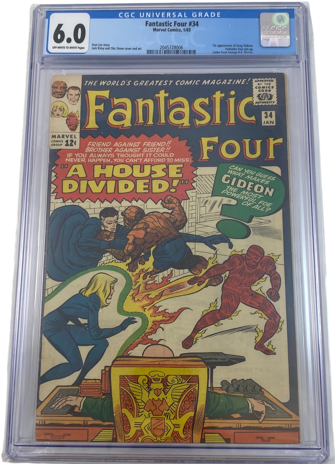 FANTASTIC FOUR - FANTASTIC FOUR #34 (1965) SLABBED 6.0