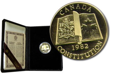 AMT 1982 PROOF Canada Constitution 1/2 Oz Gold Coin 100 $ pièce PF-68 DCAM 