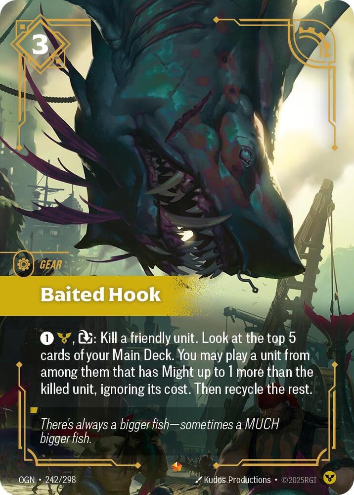 リフトバウンド　riftbound baited hook 1枚 Riftbound - Origins - Baited Hook Foil