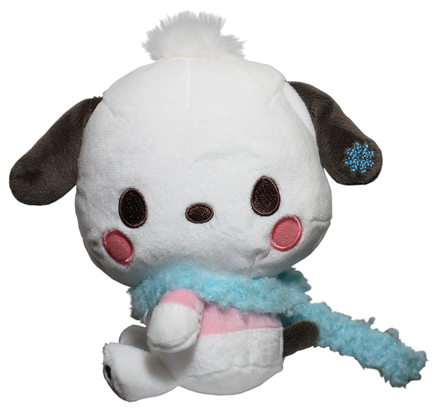 SANRIO - PELUCHE DE POCHACCO AVEC FOULARD (15 CM)