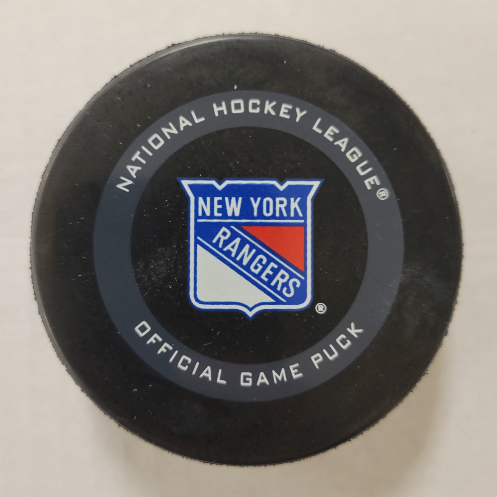 NEW YORK RANGERS - HOCKEY GAME PUCK - LOGO & BLACK LINING - OFFICIAL ...