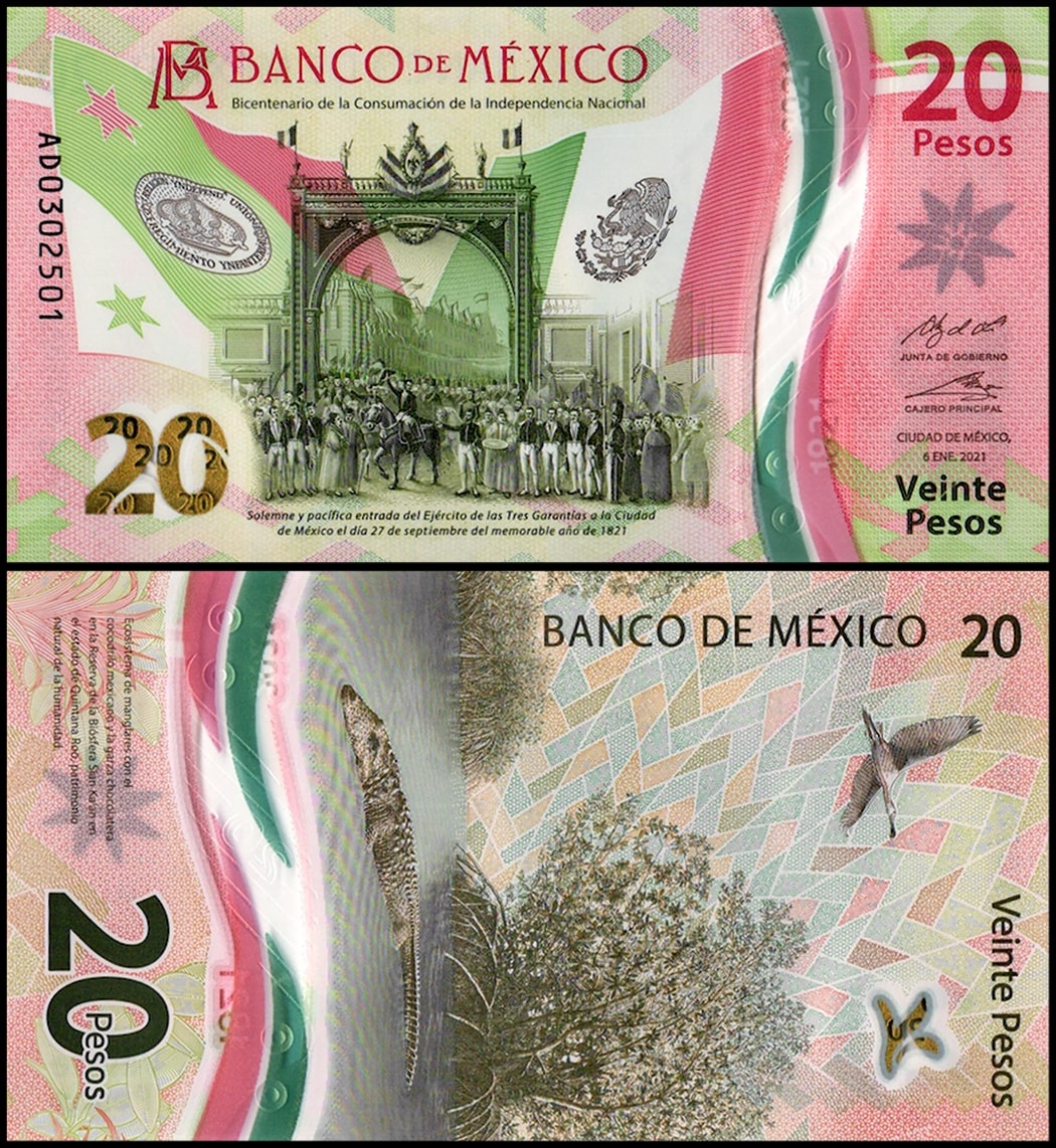 MEXIQUE 20 PESOS 2021 UNC BILLET COMM MORATIF