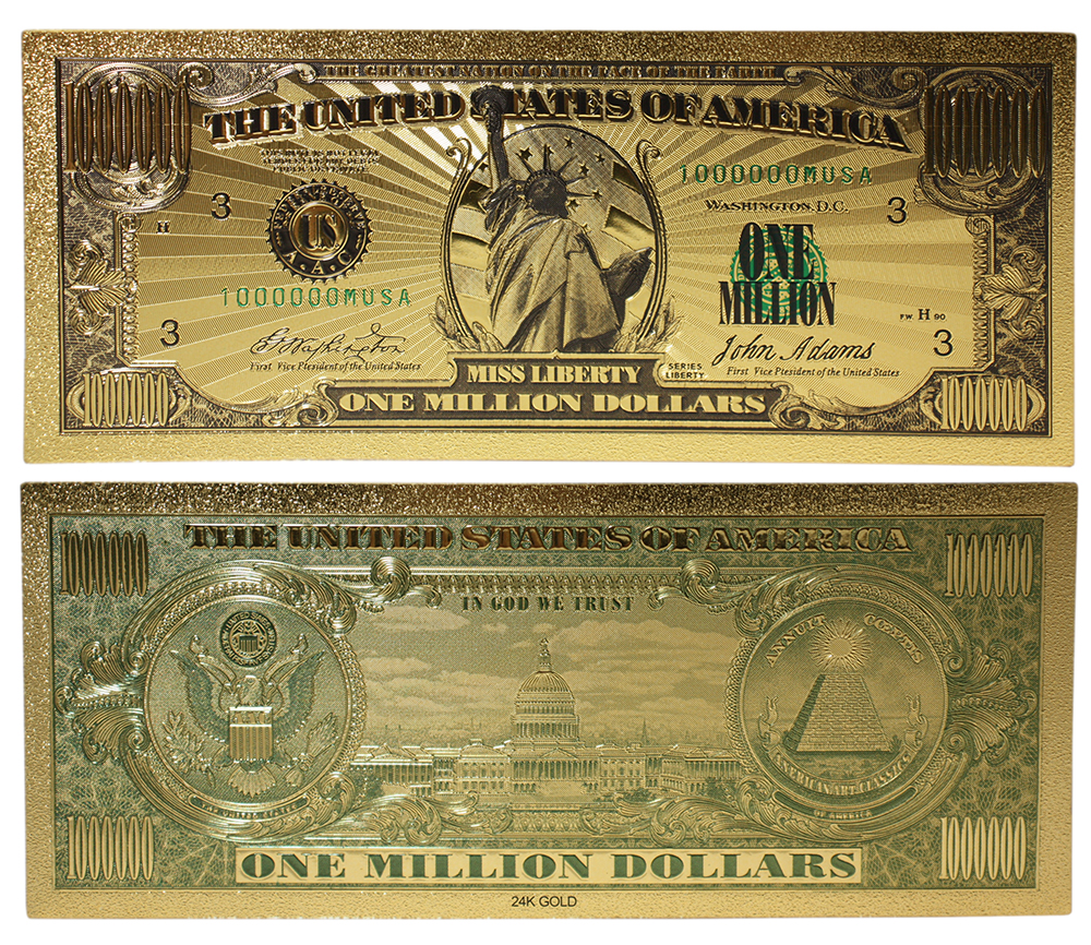 HUMORISTIC BILLS COPY OF THE UNITED STATES ONE MILLION DOLLARS BILL 