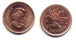 CANADA SET OF 4 DIFFERENT 2006 1 CENT UNCIRCULATED