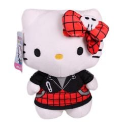 SANRIO - PELUCHE D\'HELLO KITTY (NOIR & ROUGE) (20 CM)