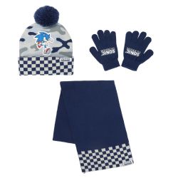 SONIC THE HEDGEHOG Ensemble Bonnet Et Gants Hiver Garçon 4–12
