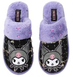 SANRIO -  KUROMI – TWEED MULE SLIPPERS WITH RHINESTONES - SMALL