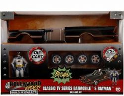 BATMAN - BATMOBILE 1966 AVEC FIGURINES BATMAN ET ROBIN 1/24