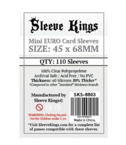 PROTECTEURS DE CARTE - MINI EURO (45MM X 68MM) (110) -  SLEEVE KINGS