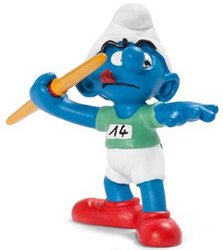 SCHTROUMPFS - SCHTROUMPF LANCEUR DE JAVELOT -  OLYMPIC SMURFS 20744