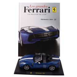 FERRARI -  F60 AMERICA 2015 1/24 - BLEUE AVEC LIVRE -  LES GRANDES FERRARI