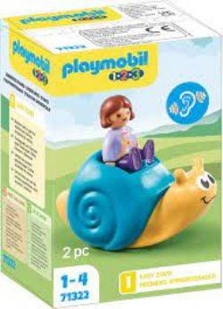 PLAYMOBIL -  ENFANT AVEC ESCARGOT À BASCULE 1.2.3 71322