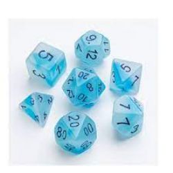 POLY RPG DICE SET - ICY CRUMBS -  GLOW SERIES