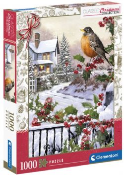Clementoni 1000 Piece Santa's Visit Puzzle - Christmas Scene, 69x50cm, High Quality Linen Finish, Ages 12+