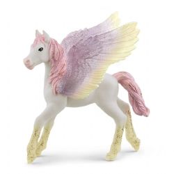 Schleich 70590 Pégase Aux Fleurs Bayala - Figurine Cheval Magique Avec Poulain Licorne