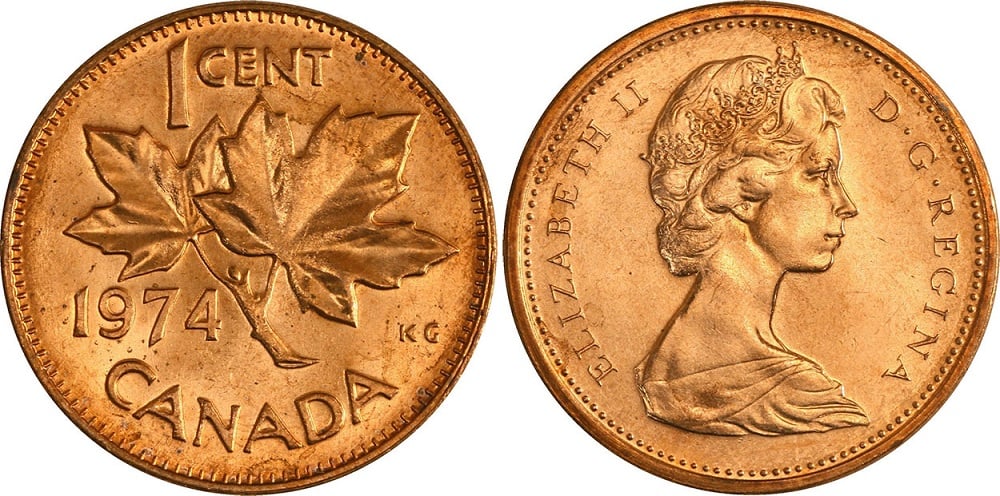 1-CENT - 1974 1-CENT - PIÈCES DU CANADA 1974