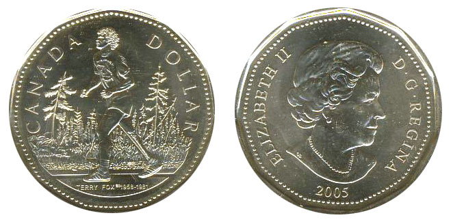 1-DOLLAR - 2005 1-DOLLAR - TERRY FOX - HALF GRASS - BRILLIANT ...