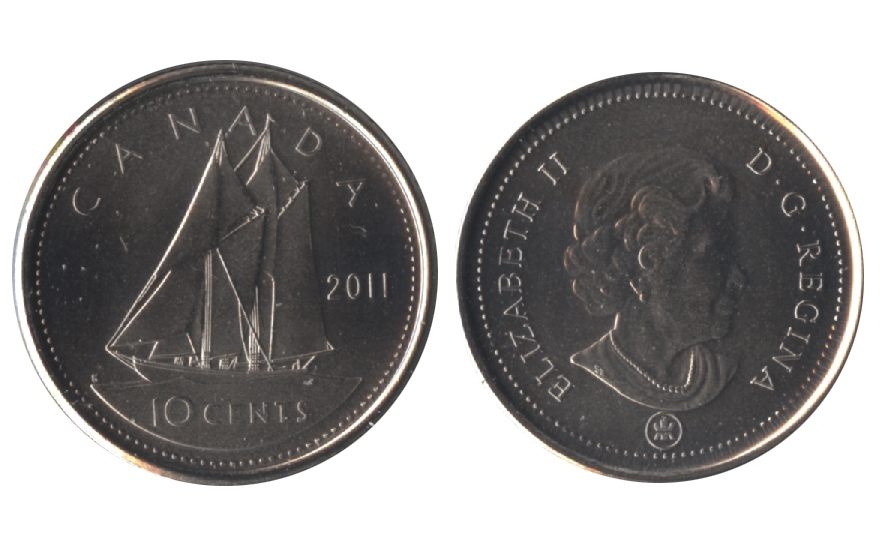 2011 canadian 10 cent coin value