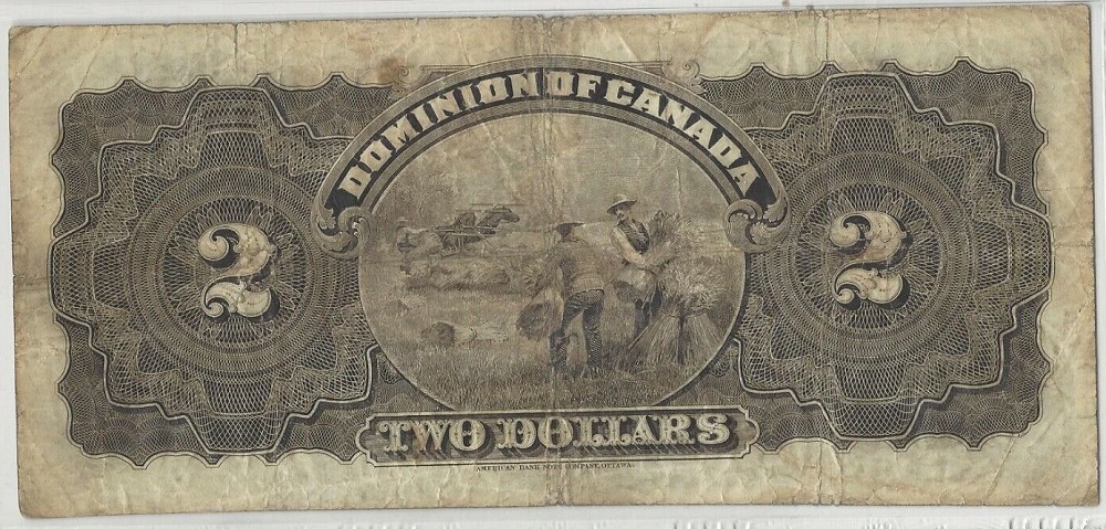 1897 -  1897 2 DOLLARS NOTE, COURTNEY, DARK BROWN BACK